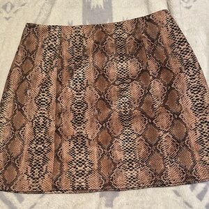L Love faux Suade Snake Print with shimmering gold accents Mini Skirt size